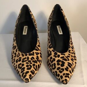 Dune London Leopard Horse Hair Print Kitten Heel size 8